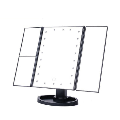 Tri-Fold Makeup Mirror with Lights