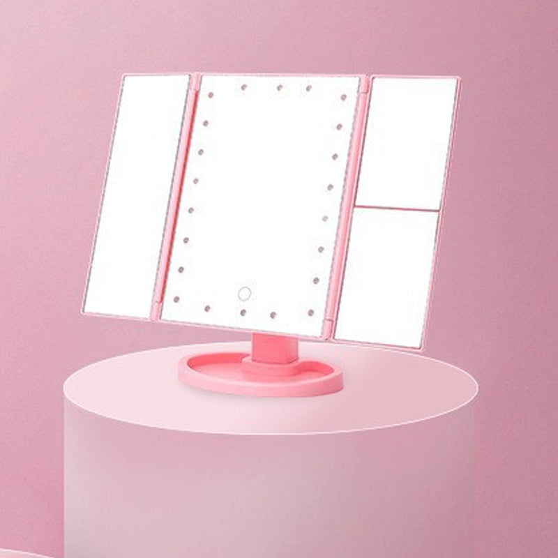 Tri-Fold Makeup Mirror with Lights