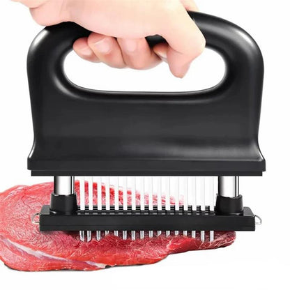 Meat Tenderizer with 48 Stainless Steel Blades – Tenderize in Seconds, Dishwasher-Safe & Safe Storage Cover Included!