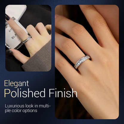 💍Titanium Steel Rotatable Spinner Ring with Zirconia