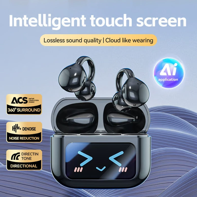 🎧Bone Conduction Wireless Bluetooth Ear Clip Earphones with Touch Screen