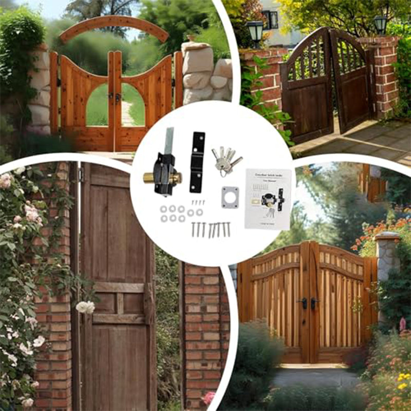 Heavy-Duty Long Throw Gate Lock – Dual-Sided Key, 5 Keys Included