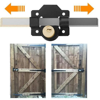 Heavy-Duty Long Throw Gate Lock – Dual-Sided Key, 5 Keys Included