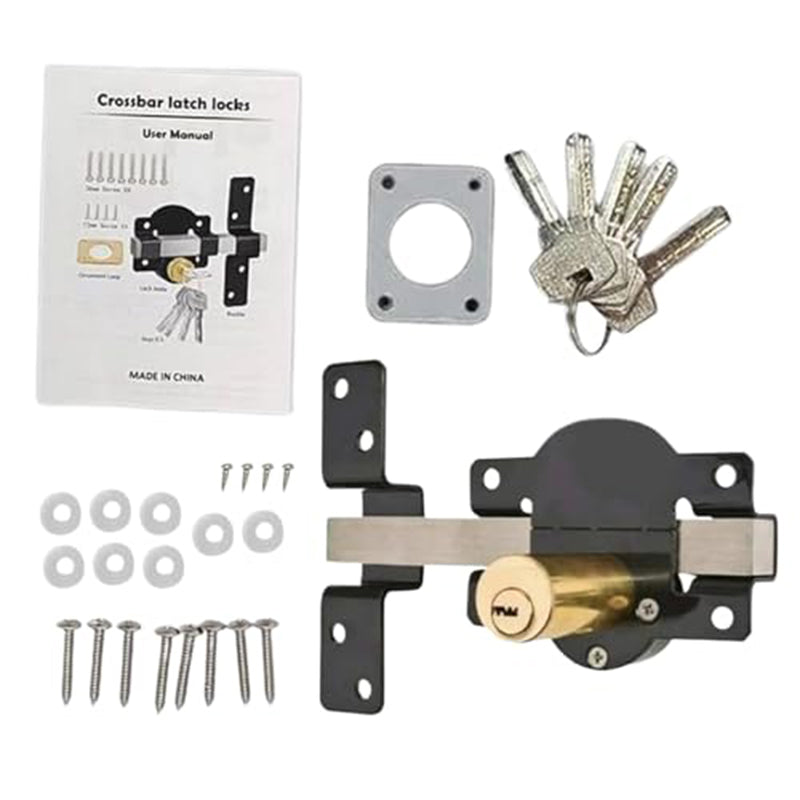 Heavy-Duty Long Throw Gate Lock – Dual-Sided Key, 5 Keys Included