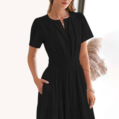 💕Women's Boho Chic Smocked Waist Maxi Dress