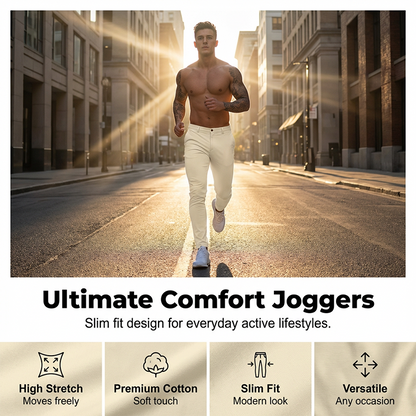Men's Casual Slim-Fit Stretch Tapered Pants