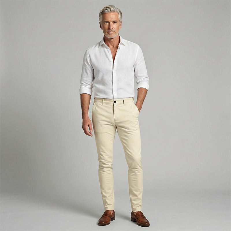 Men's Casual Slim-Fit Stretch Tapered Pants