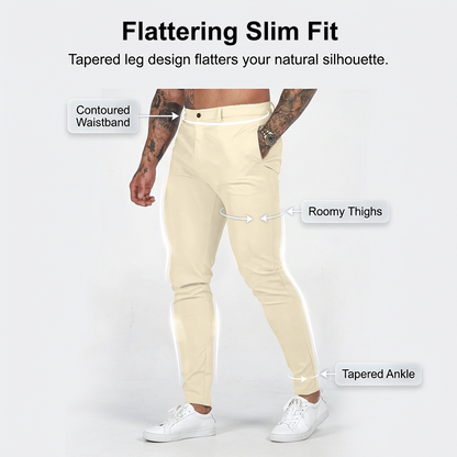 Men's Casual Slim-Fit Stretch Tapered Pants