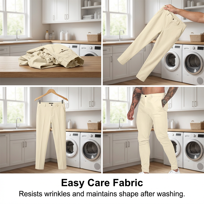 Men's Casual Slim-Fit Stretch Tapered Pants