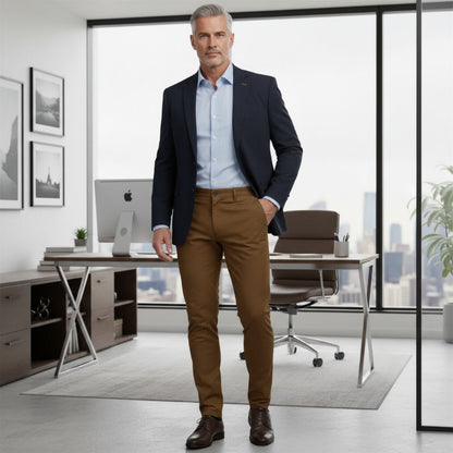 Men's Casual Slim-Fit Stretch Tapered Pants