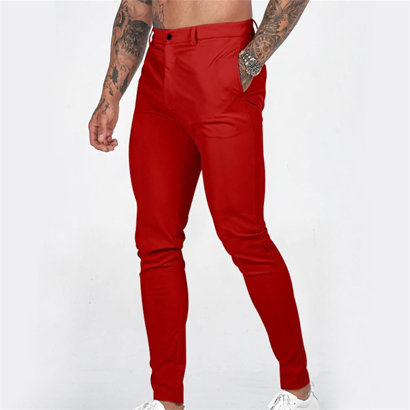 Men's Casual Slim-Fit Stretch Tapered Pants