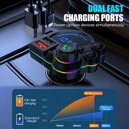 📻 🚗 Universal Dual-Port Car FM Bluetooth Transmitter – Wireless Music, Hands-Free Calling & Dual USB Charger