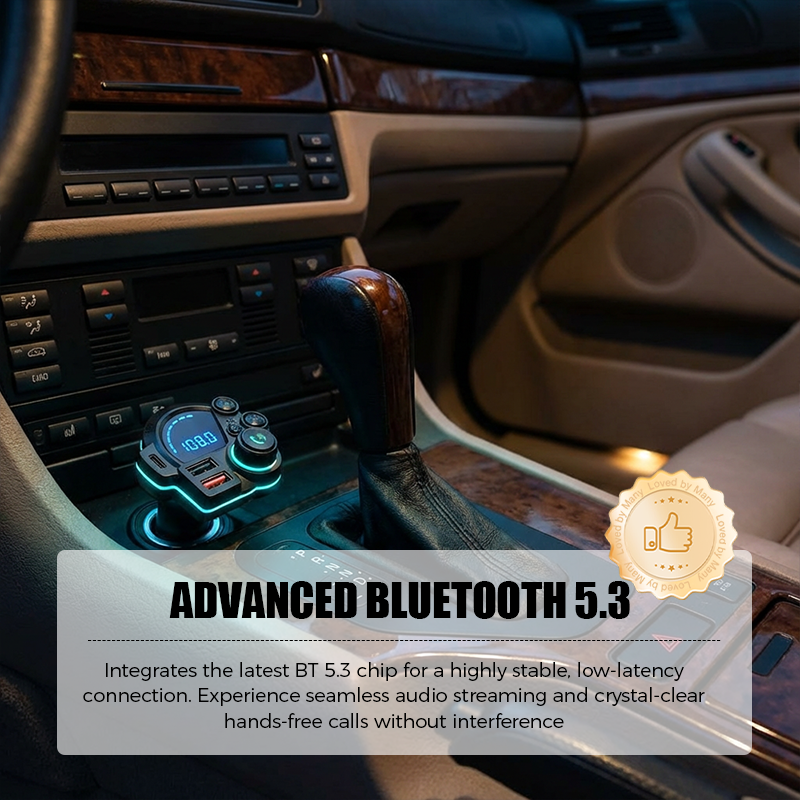 📻 🚗 Universal Dual-Port Car FM Bluetooth Transmitter – Wireless Music, Hands-Free Calling & Dual USB Charger