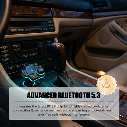 📻 🚗 Universal Dual-Port Car FM Bluetooth Transmitter – Wireless Music, Hands-Free Calling & Dual USB Charger