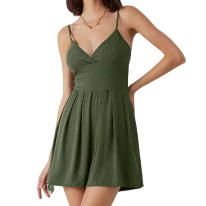 🥳Women‘s Ribbed Knit Romper – Breathable & skin-friendly, keeps shape