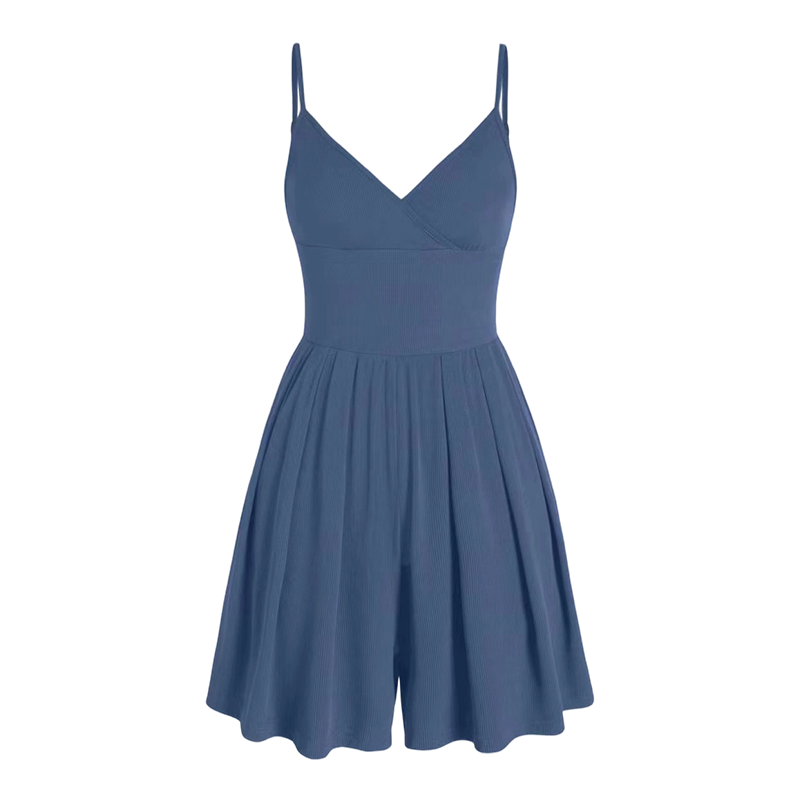 🥳Women‘s Ribbed Knit Romper – Breathable & skin-friendly, keeps shape