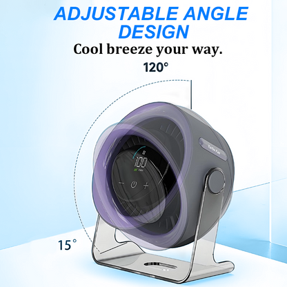 💥100-Speed Mini Desk Fan with Digital Display