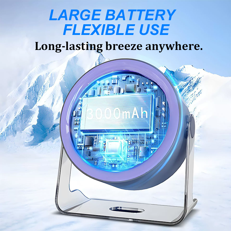 💥100-Speed Mini Desk Fan with Digital Display