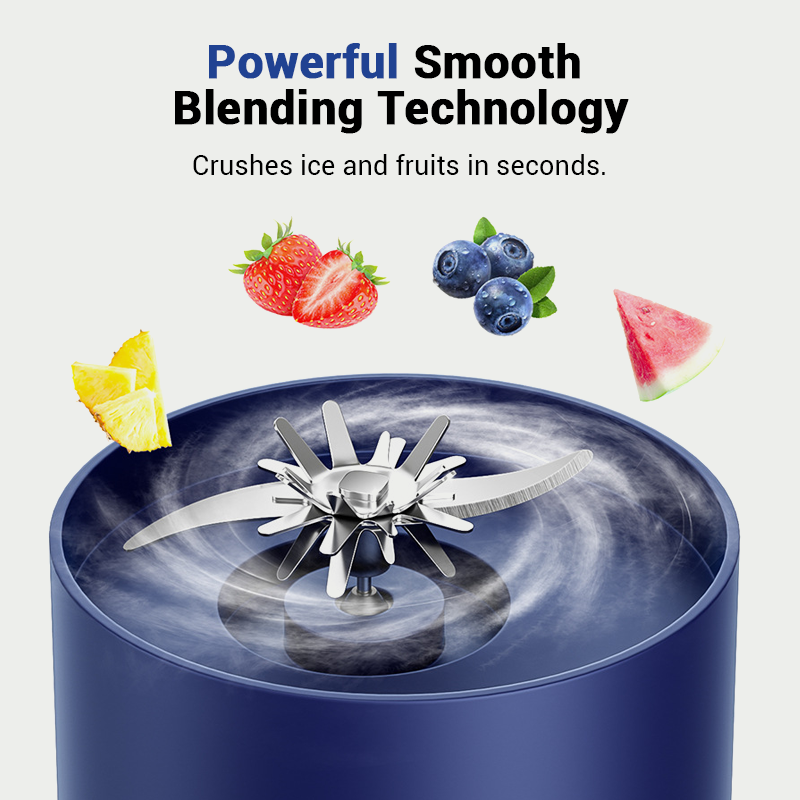 1300ml Portable Juicer Blender with Dual Lids & Straw