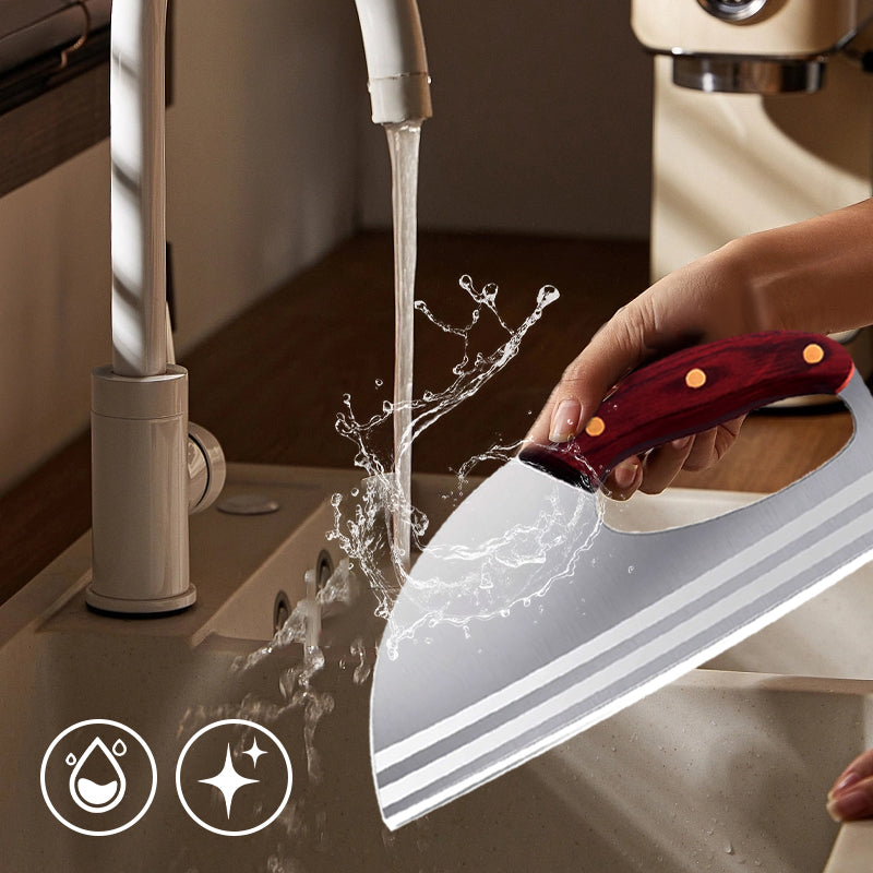 🍅🔪Ergonomic kitchen knife – front-handle design, effortlessly cuts vegetables and meat. A thoughtful gift for home cooks.