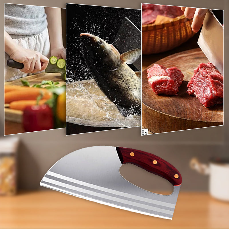 🍅🔪Ergonomic kitchen knife – front-handle design, effortlessly cuts vegetables and meat. A thoughtful gift for home cooks.