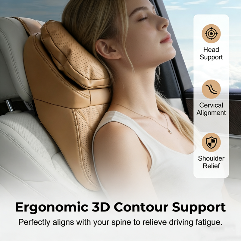 Aviation-Grade PU Leather Car Headrest