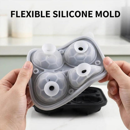 ⚽🧊Silicone Soccer Ball Ice Cube Tray – 5.5 cm Cubes, Slow-Melting, Leak-Proof Design, 4 Colors, Perfect for Game Nights & Cocktails 🥂