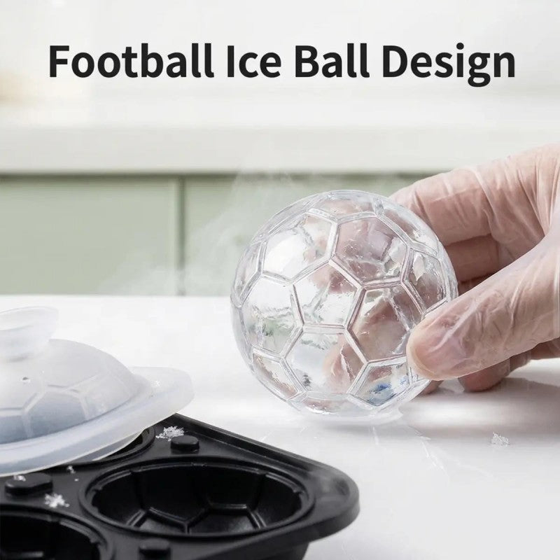 ⚽🧊Silicone Soccer Ball Ice Cube Tray – 5.5 cm Cubes, Slow-Melting, Leak-Proof Design, 4 Colors, Perfect for Game Nights & Cocktails 🥂