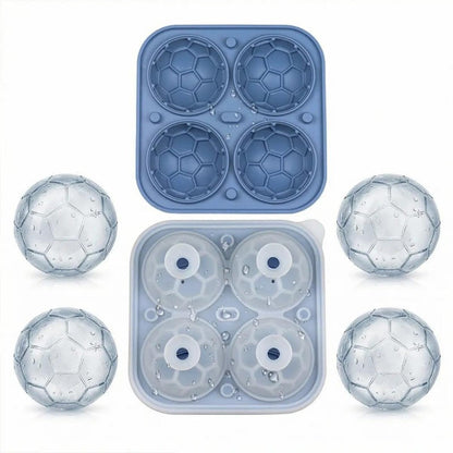 ⚽🧊Silicone Soccer Ball Ice Cube Tray – 5.5 cm Cubes, Slow-Melting, Leak-Proof Design, 4 Colors, Perfect for Game Nights & Cocktails 🥂