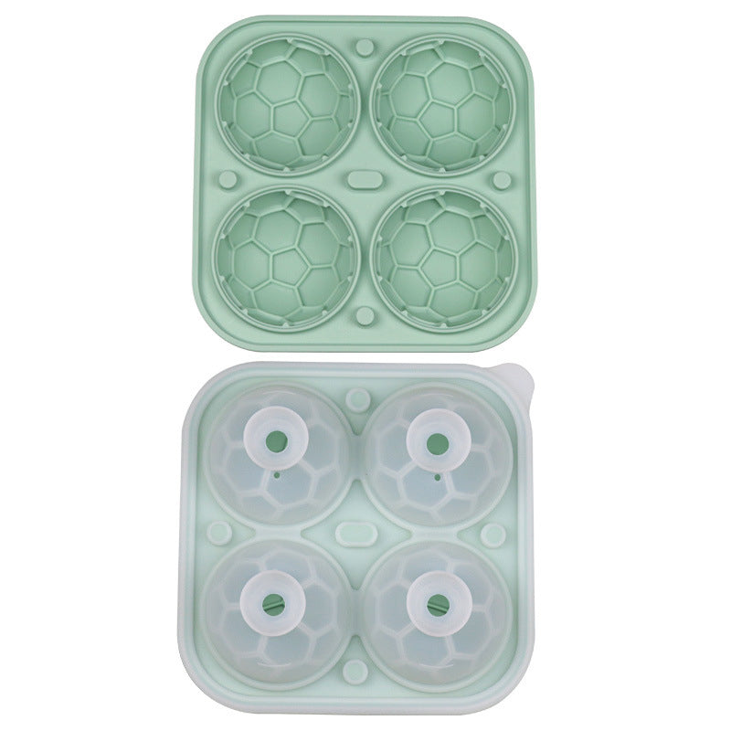 ⚽🧊Silicone Soccer Ball Ice Cube Tray – 5.5 cm Cubes, Slow-Melting, Leak-Proof Design, 4 Colors, Perfect for Game Nights & Cocktails 🥂