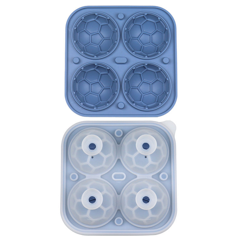 ⚽🧊Silicone Soccer Ball Ice Cube Tray – 5.5 cm Cubes, Slow-Melting, Leak-Proof Design, 4 Colors, Perfect for Game Nights & Cocktails 🥂