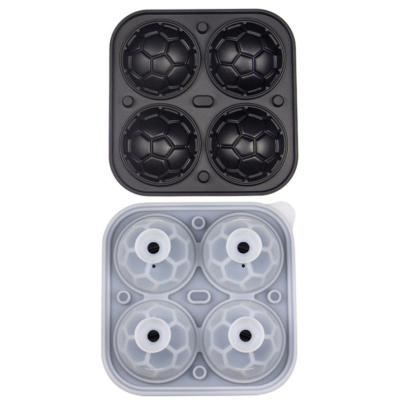 ⚽🧊Silicone Soccer Ball Ice Cube Tray – 5.5 cm Cubes, Slow-Melting, Leak-Proof Design, 4 Colors, Perfect for Game Nights & Cocktails 🥂