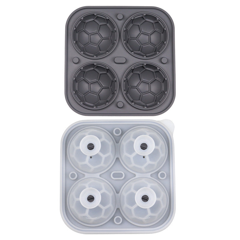 ⚽🧊Silicone Soccer Ball Ice Cube Tray – 5.5 cm Cubes, Slow-Melting, Leak-Proof Design, 4 Colors, Perfect for Game Nights & Cocktails 🥂