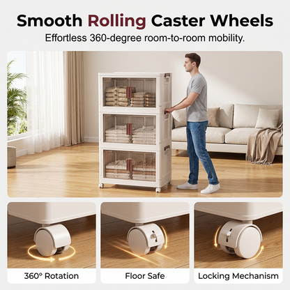 🏠Large Collapsible Storage Bin with Lid – Foldable, Durable & Perfect for Clothes, Toys & Blankets