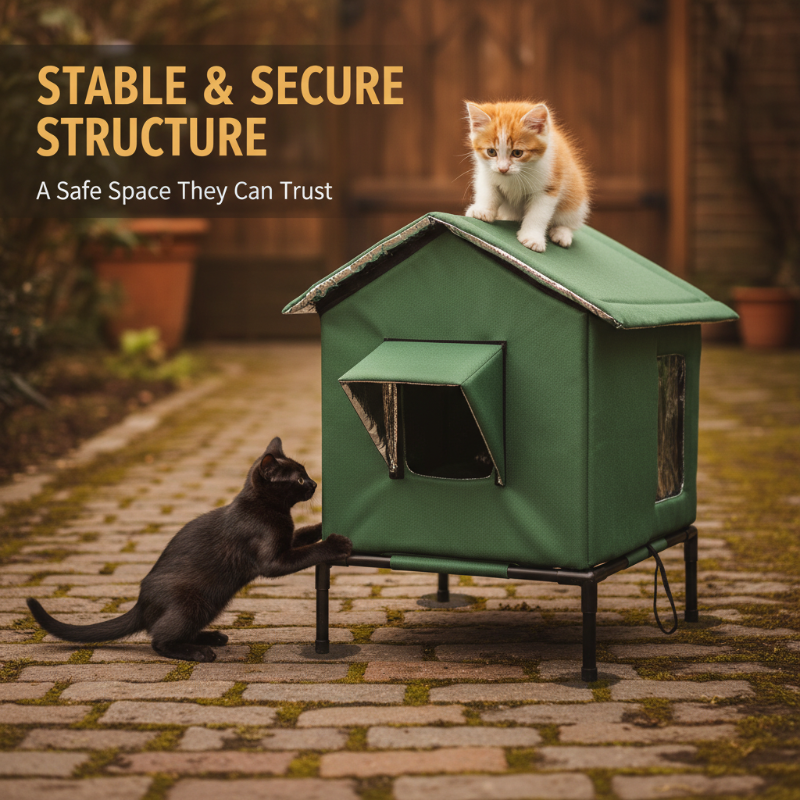 All-Weather Elevated Outdoor Cat House – Waterproof, Insulated, Foldable