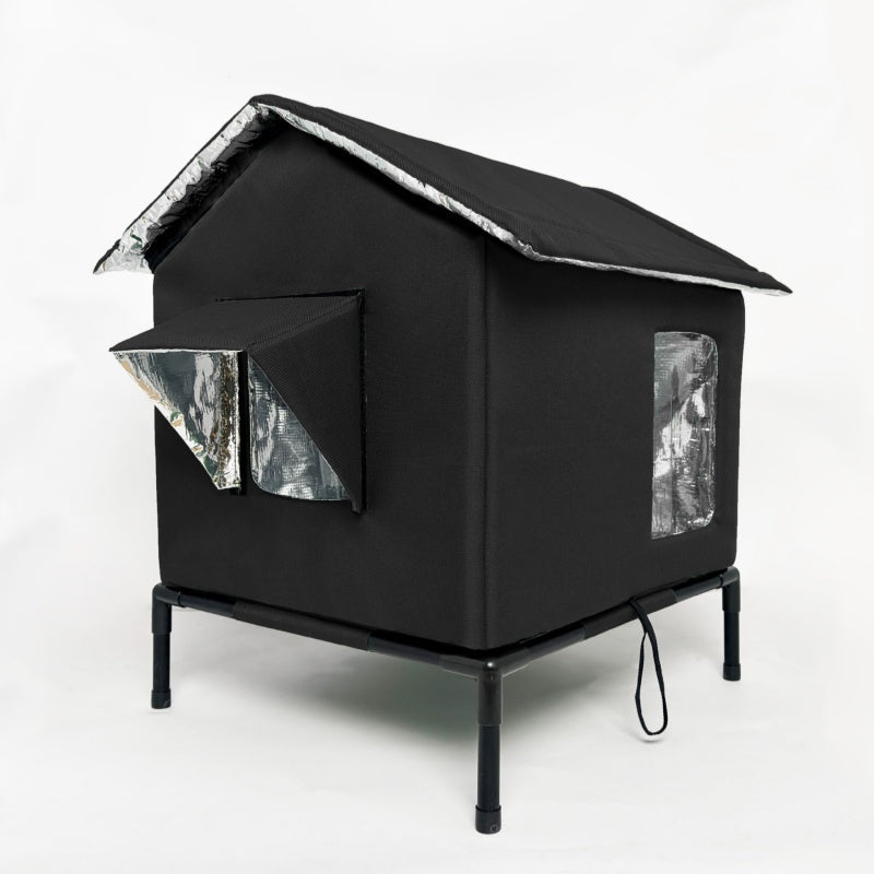 All-Weather Elevated Outdoor Cat House – Waterproof, Insulated, Foldable