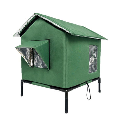 All-Weather Elevated Outdoor Cat House – Waterproof, Insulated, Foldable