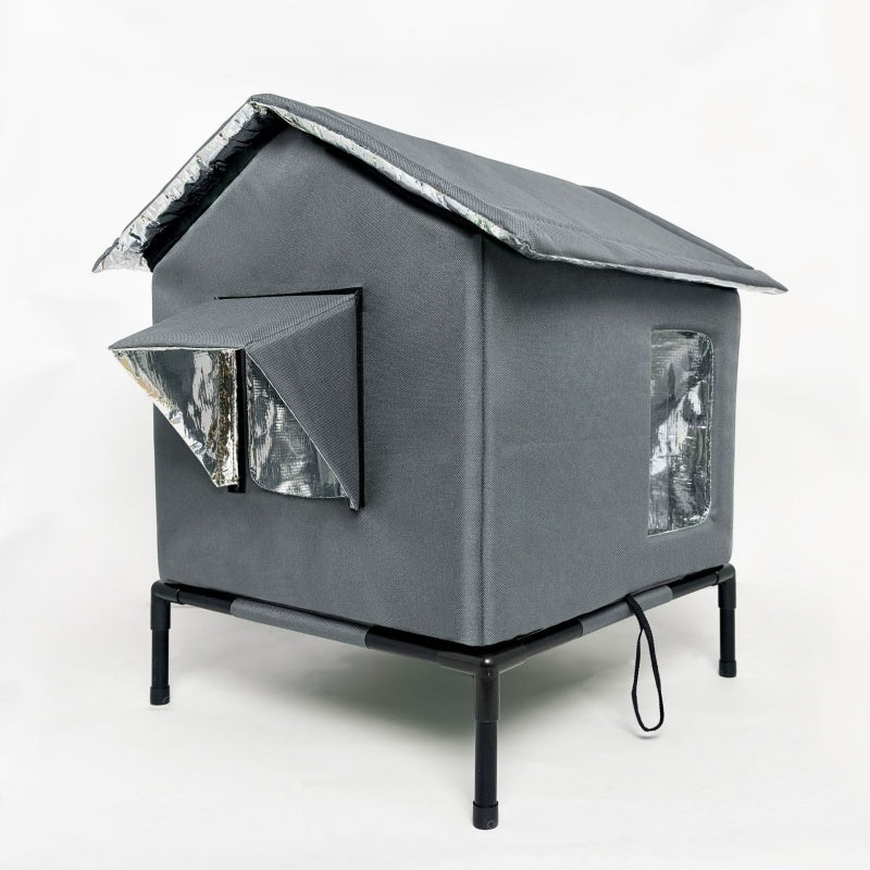 All-Weather Elevated Outdoor Cat House – Waterproof, Insulated, Foldable