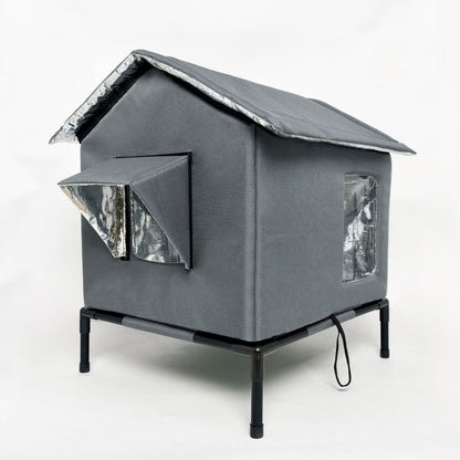 All-Weather Elevated Outdoor Cat House – Waterproof, Insulated, Foldable