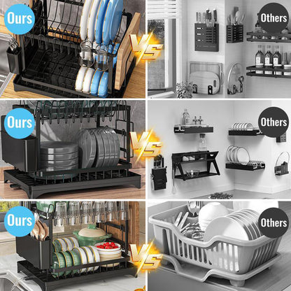 🔥2-Tier Dish Drying Rack with Drainboard