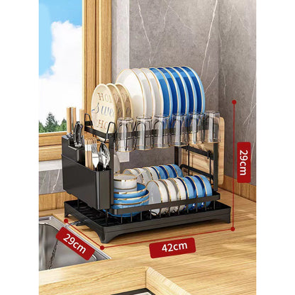 🔥2-Tier Dish Drying Rack with Drainboard