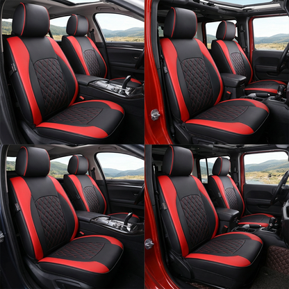 🎉9-Piece Quilted Faux Leather Seat Covers – Car Interior Accessory