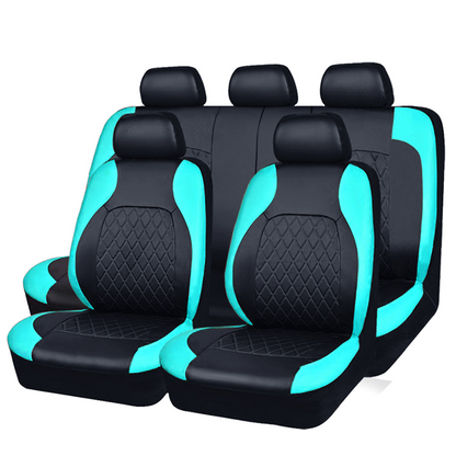 🎉9-Piece Quilted Faux Leather Seat Covers – Car Interior Accessory