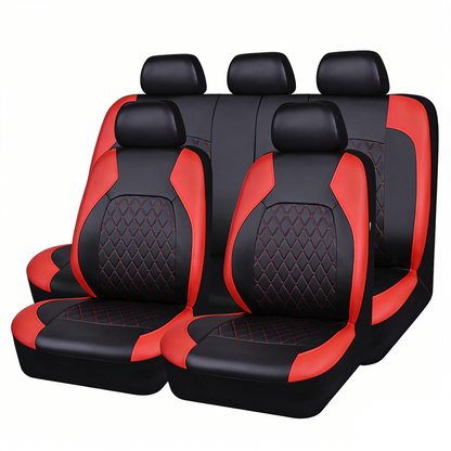 🎉9-Piece Quilted Faux Leather Seat Covers – Car Interior Accessory