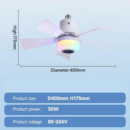 ❄️2-In-1 Smart Ceiling Fan with Light, RGB & Bluetooth Speaker