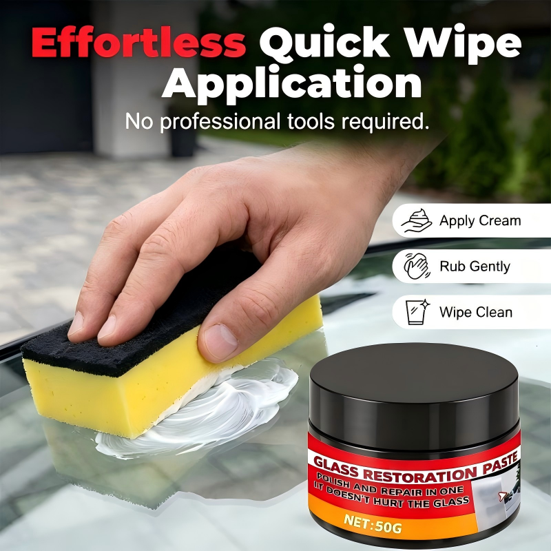 ✨Car Glass Scratch Repair Paste with Sponge
