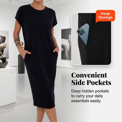 👗 50% OFF NOW! 🛍️ Women's Casual Short Sleeve T-Shirt Dress – Soft, Breathable & Pockets Included