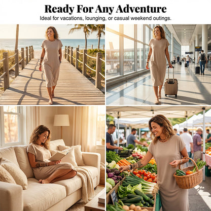 👗 50% OFF NOW! 🛍️ Women's Casual Short Sleeve T-Shirt Dress – Soft, Breathable & Pockets Included