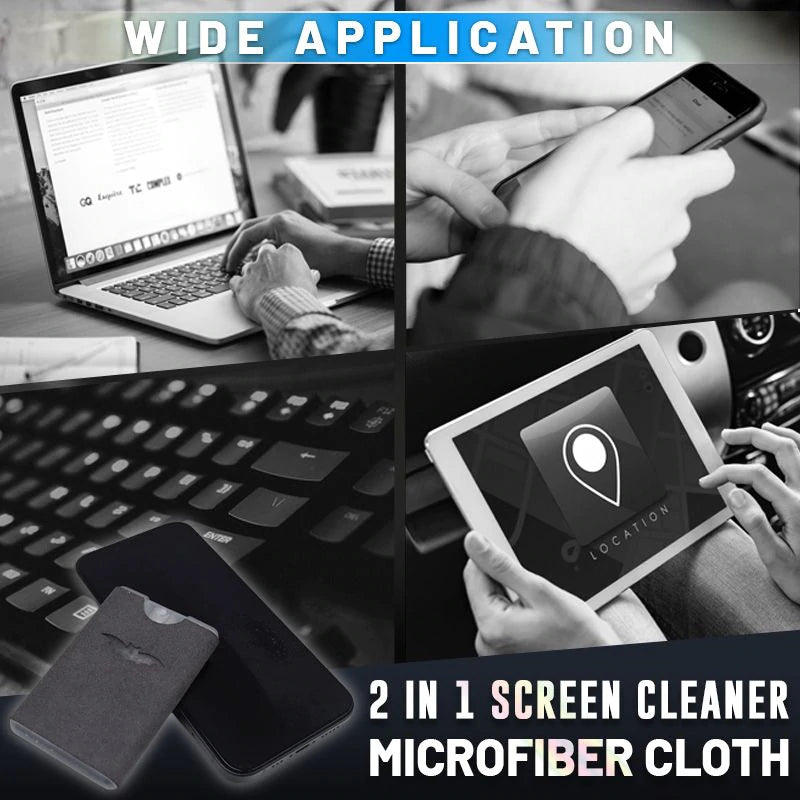 2-in-1 Screen Cleaner & Microfiber Cloth – Spray & Wipe, No Residue, Portable