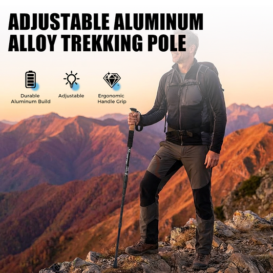 ⛰️✨ Adjustable Aluminum Alloy Trekking Pole – Durable, Shock-Absorbing, Lightweight